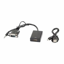 Adapter HDMI - VGA Lanberg AD-0021-BK, must