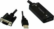 Adapter VGA koos heliga HDMI Logilink CV0060, must