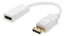 Adapter Deltaco DP-HDMI44, 0.2 m, valge