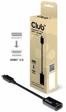Adapter Club 3D CAC-1080, DisplayPort 1.4 - HDMI 2.0b, aktiivne, must, 19 cm