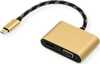 Adapter Roline ROLINE GOLD 12.03.3165, USB tüüp C to VGA + HDMI, must