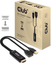 Adapter Club 3D CAC-1331, HDMI to DisplayPort, 0.25 m, must