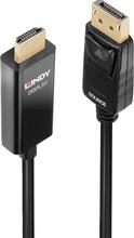 DisplayPort-HDMI adapterkaabel Lindy 40924, 0,5 m, must