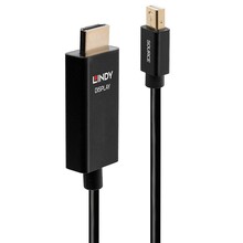 Lindy Mini DisplayPort – HDMI adapterkaabel, 0.5 m, must