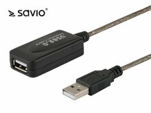 USB pikenduskaabel Savio CL-76, USB 2.0 A, 5 m, must
