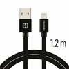 Kaabel Swissten Textile MD818ZM/A, USB - Lightning, 1.2 m, must