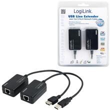 Adapter LogiLink UA0021D, USB pikendus RJ45 kaudu, kuni 60 m, must
