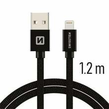 Kaabel Swissten Textile MD818ZM/A, USB - Lightning, 1.2 m, must