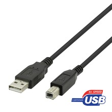 Kaabel Deltaco USB-B 2.0, 1 m, must, USB-210S-K