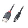Kaabel Lindy USB-A - DC 5.5 mm, 1.5 m, must (70267)
