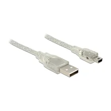 Kaabel DeLOCK 83907 USB 2.0 A-Mini-B, 2 m, läbipaistev