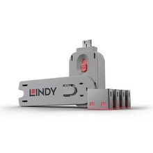 USB pordi blokeerija Lindy 40450, USB A, 4 tk, roosa