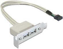 Adapter Delock 83119 USB 9pin to 2x USB 2.0 A female, 0.5 m, hall