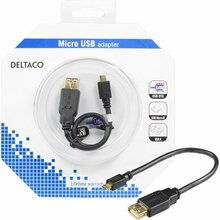 Kaabel Deltaco USB-73-K USB 2.0 micro B-AF OTG, 0.2 m, must
