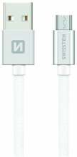 Kaabel Swissten Textile Quick Charge, Micro USB, 2 m, hõbe