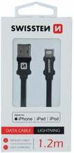 Kaabel Swissten MFI, USB - Lightning, 1.2 m, must