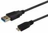 Kaabel Savio CL-102 USB 3.0, Micro USB 3.0 B male, 1 m, must