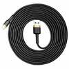 Kaabel Baseus CALKLF-RV1, USB - Lightning, 2 A, 3 m, kuldne/must