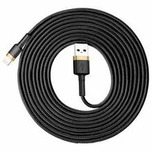 Kaabel Baseus CALKLF-RV1, USB - Lightning, 2 A, 3 m, kuldne/must