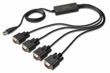 Kaabel Digitus DA-70159 USB 2.0 - 4x RS232, 1,5 m, must