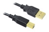 Kaabel Inline USB 2.0 A-B, 2 m, must, kullatud pistikud