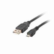 USB kaabel Lanberg CA-USBM-10CC-0018-BK, USB 2.0 Micro-USB B, 1,8 m, must