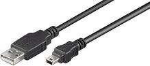 Kaabel MicroConnect USB-A - miniUSB USBMB510, 10 m, must