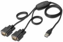 Adapter Digitus DA70158, USB to RS232 x2, 1.5 m, must