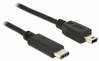 Kaabel Delock 83603, USB-C / Mini USB-B, 1 m, must