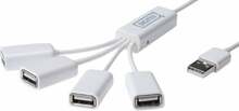 USB jagaja Digitus DA-70216 USB 2.0, 4-Port, 80 cm, valge