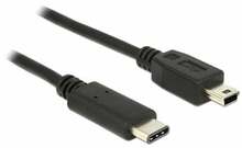 Kaabel Delock 83603, USB-C / Mini USB-B, 1 m, must