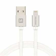 Kaabel Swissten Textile, USB - Lightning, 2.0 m, hõbedane