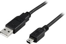 Kaabel Deltaco USB-26S USB 2.0 Type A Male - Mini B Male, 2 m, must