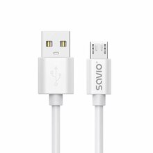 Kaabel Savio CL-167, USB-A - Micro USB, 3 m, valge