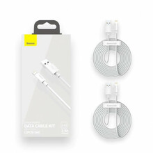 Kaabel Baseus Simple Wisdom USB - Lightning, 2.4 A, 1.5 m, valge