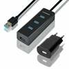 Adapter Axagon HUE-S2BP, 4x USB 3.0, 1.2 m, must