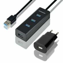 Adapter Axagon HUE-S2BP, 4x USB 3.0, 1.2 m, must