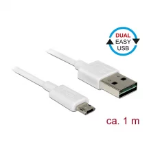 Kaabel Delock EASY-USB 2.0 A - Micro-B, 84807, 1 m, valge