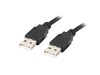Kaabel Lanberg CA-USBA-20CU-0010-BK, USB 2.0 A, 1 m, must