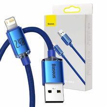 Kaabel Baseus Crystal Shine, USB - Lightning, 2.4 A, 1.2 m, sinine