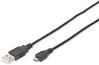 Kaabel Digitus DB-300127-018-S, USB 2.0 A - Micro USB B, 1,8 m, must