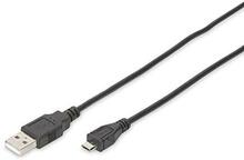 Kaabel Digitus DB-300127-018-S, USB 2.0 A - Micro USB B, 1,8 m, must