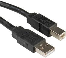 Kaabel Roline USB 2.0 A-B, 0,8 m, must, 11.02.8808
