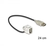 Kaabel Delock 86327 USB A, 0,24 m, must