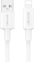 Kaabel Usams U90 USB-A - Lightning, 2.4 A, 1 m, valge