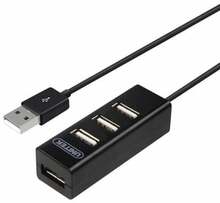 USB jagaja Unitek Y-2140, 4x USB 2.0, must