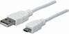Kaabel Manhattan 324069, USB 2.0 A male - Micro USB 2.0 B male, 1.8 m, valge