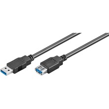 USB 3.0 pikenduskaabel Goobay, 3 m, must