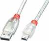 Kaabel Lindy 41783 USB2 A to Mini-B, 2 m, läbipaistev