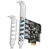 Axagon PCEU-43RS PCI-Express kaart nelja välise USB 3.2 Gen1 pordiga, topeltvõimsus